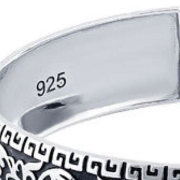 New Sterling Silver Flower Garden Bangle Bracelet - Picture 4 of 4